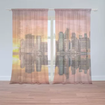 Záclony New York Západ slunce: 2 ks - 150x250 cm - Sablio