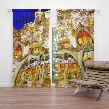 Závěsy Barcelona Gaudi Casa Batllo 1: 2 ks - 140x250 cm - Sablio