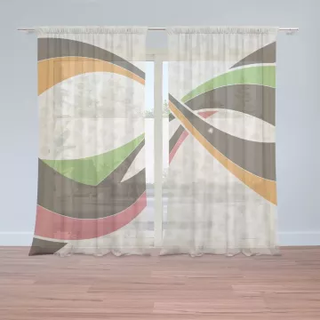 Záclony Retro abstrakce: 2 ks - 150x250 cm - Sablio