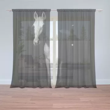 Záclony Kůň ve stínu: 2 ks - 150x250 cm - Sablio