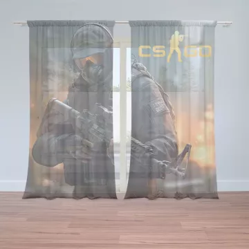 Záclony CS:GO Voják 2: 2 ks - 150x250 cm - Sablio