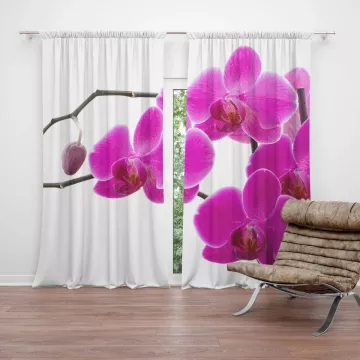 Závěsy Fialové orchideje: 2 ks - 140x250 cm - Sablio