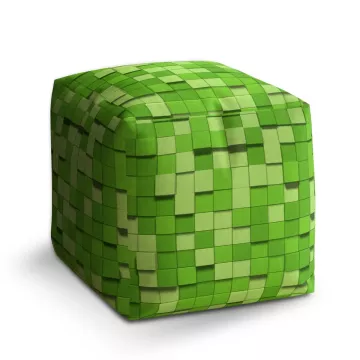 Taburet Kostka Green Blocks 3D: 40x40x40 cm - Sablio