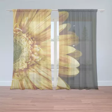 Záclony Žlutá gerbera: 2 ks - 150x250 cm - Sablio