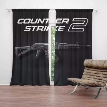 Závěsy Counter Strike 2 AK: 2 ks - 140x250 cm - Sablio