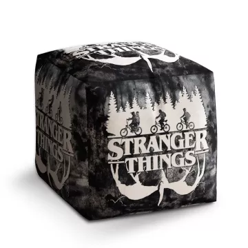 Taburet Kostka Stranger Things White: 40x40x40 cm - Sablio