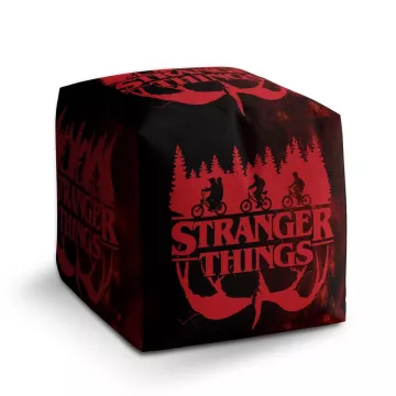 Taburet Kostka Stranger Things Red: 40x40x40 cm - Sablio