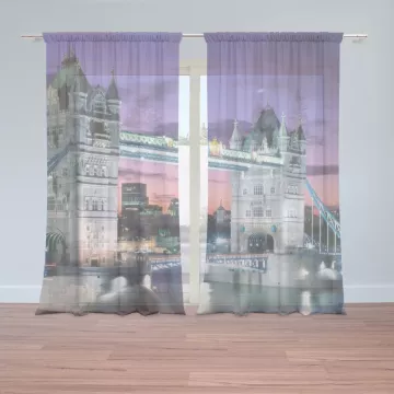 Záclony Tower Bridge: 2 ks - 150x250 cm - Sablio