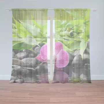 Záclony Růžová orchidej: 2 ks - 150x250 cm - Sablio