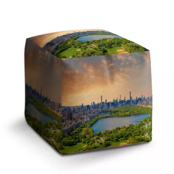 Taburet Kostka New York Central Park: 40x40x40 cm - Sablio