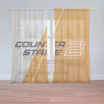 Záclony Counter Strike 2 Oranžová: 2 ks - 150x250 cm - Sablio