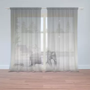 Záclony Slon a zebra: 2 ks - 150x250 cm - Sablio