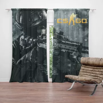 Závěsy CS:GO Voják 1: 2 ks - 140x250 cm - Sablio