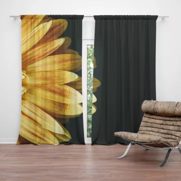 Závěsy žlutá gerbera: 2 ks - 140x250 cm - Sablio