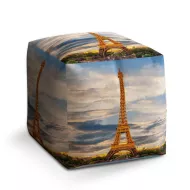 Taburet Kostka Eiffel Tower 3: 40x40x40 cm - Sablio