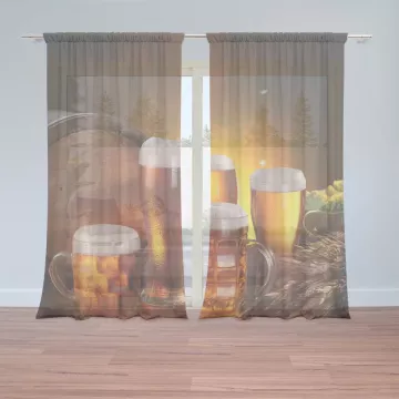 Záclony Krýgly s pivem: 2 ks - 150x250 cm - Sablio